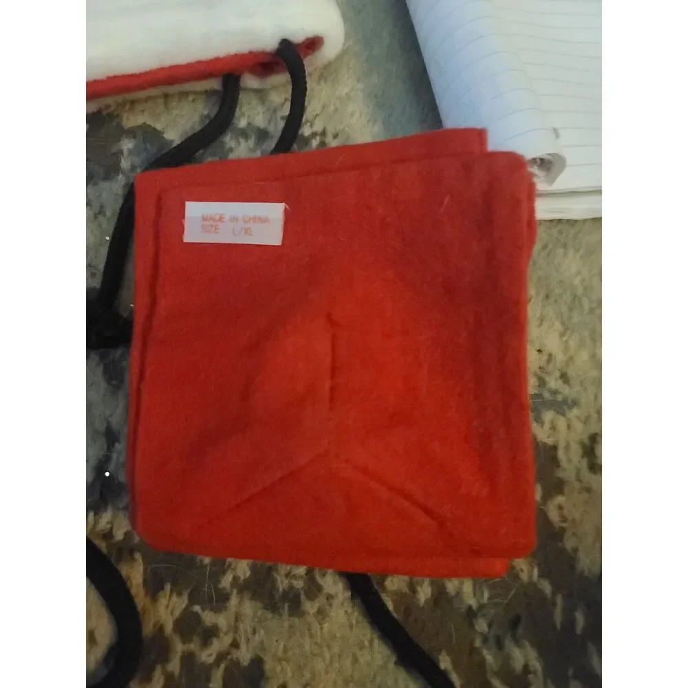 Vintage Pet Christmas Costume Santa Hat & Scarf  for Pets‎ Up to 75 lbs. L/XL
